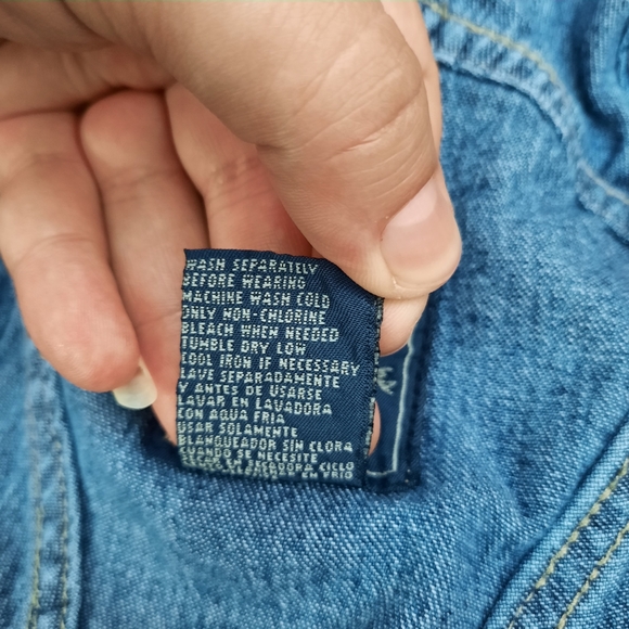 Route 66 Vintage 90's Denim Shortalls Bib Overalls Frayed Shorts Jeans Jorts - Picture 15 of 15